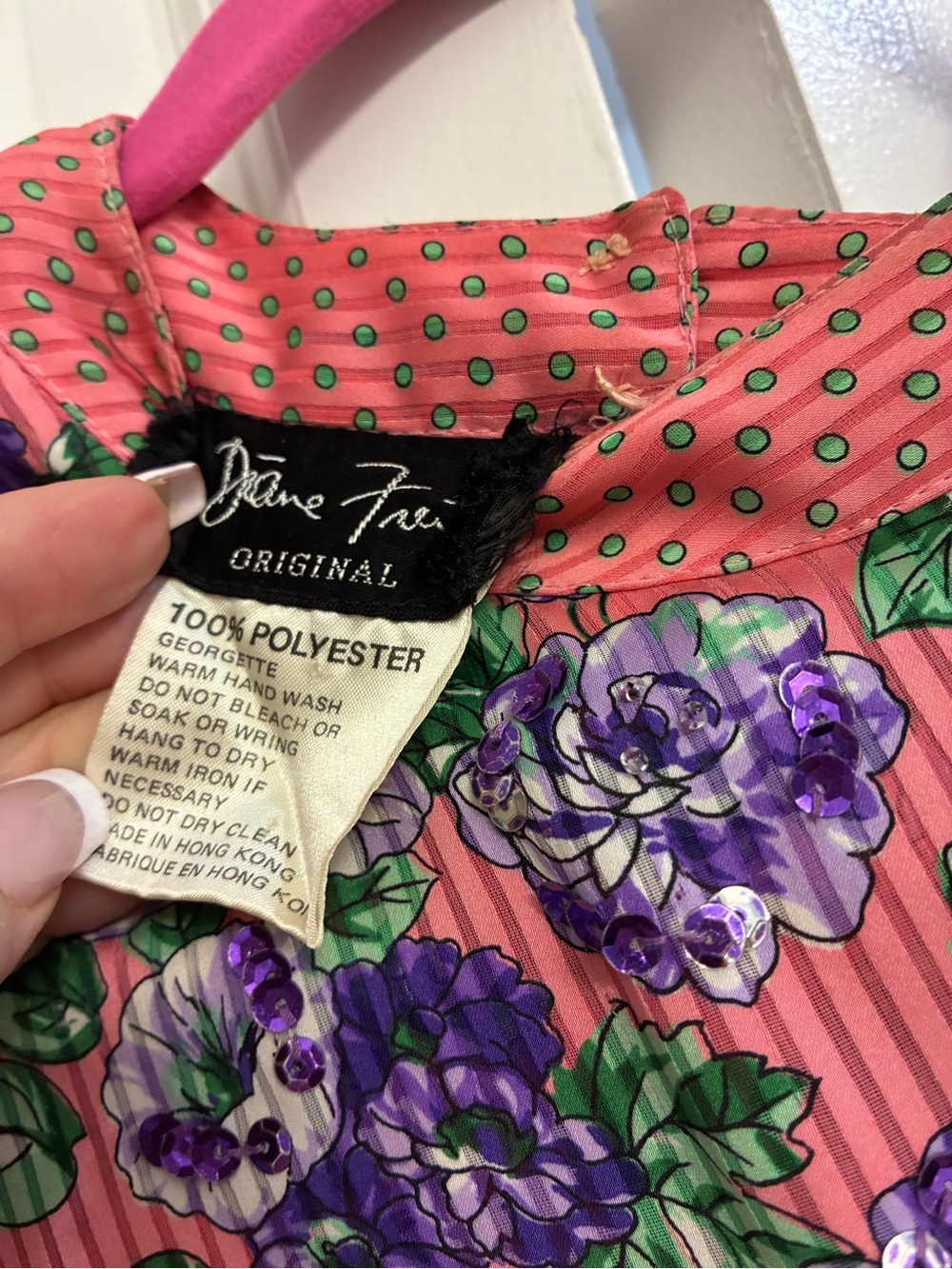 Floral Pink Midi Dress with Purple Bloom Print - Picture 10 of 10